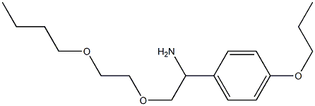 1-[1-amino-2-(2-butoxyethoxy)ethyl]-4-propoxybenzene Struktur