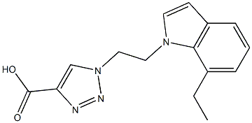 1-[2-(7-ethyl-1H-indol-1-yl)ethyl]-1H-1,2,3-triazole-4-carboxylic acid Struktur