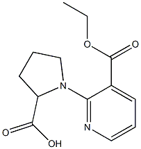 1-[3-(ethoxycarbonyl)pyridin-2-yl]pyrrolidine-2-carboxylic acid Struktur