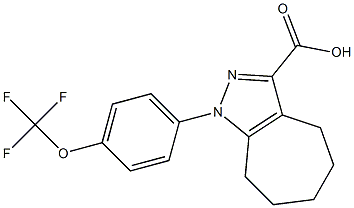 1-[4-(trifluoromethoxy)phenyl]-1,4,5,6,7,8-hexahydrocyclohepta[c]pyrazole-3-carboxylic acid Struktur