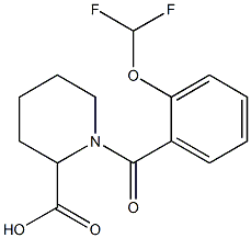 1-{[2-(difluoromethoxy)phenyl]carbonyl}piperidine-2-carboxylic acid Struktur