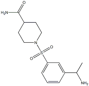 1-{[3-(1-aminoethyl)benzene]sulfonyl}piperidine-4-carboxamide Struktur