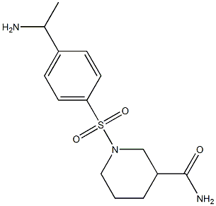 1-{[4-(1-aminoethyl)benzene]sulfonyl}piperidine-3-carboxamide Struktur