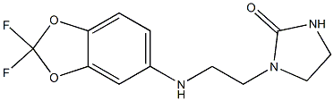 1-{2-[(2,2-difluoro-2H-1,3-benzodioxol-5-yl)amino]ethyl}imidazolidin-2-one Struktur