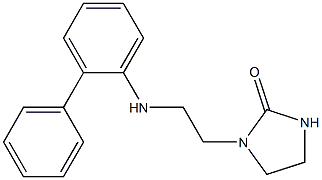 1-{2-[(2-phenylphenyl)amino]ethyl}imidazolidin-2-one Struktur