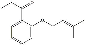 1-{2-[(3-methylbut-2-en-1-yl)oxy]phenyl}propan-1-one Struktur