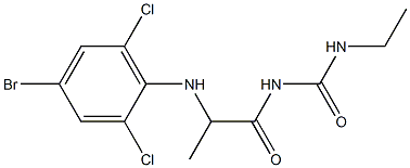 1-{2-[(4-bromo-2,6-dichlorophenyl)amino]propanoyl}-3-ethylurea Struktur