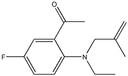 1-{2-[ethyl(2-methylprop-2-en-1-yl)amino]-5-fluorophenyl}ethan-1-one Struktur