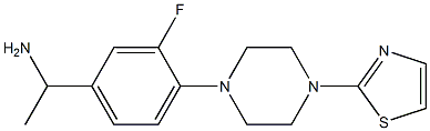 1-{3-fluoro-4-[4-(1,3-thiazol-2-yl)piperazin-1-yl]phenyl}ethan-1-amine Struktur