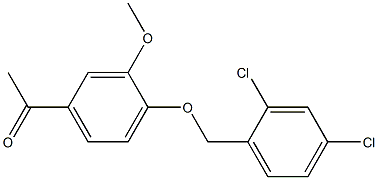 1-{4-[(2,4-dichlorophenyl)methoxy]-3-methoxyphenyl}ethan-1-one Struktur