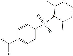 1-{4-[(2,6-dimethylpiperidine-1-)sulfonyl]phenyl}ethan-1-one Struktur