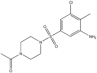 1-{4-[(3-amino-5-chloro-4-methylbenzene)sulfonyl]piperazin-1-yl}ethan-1-one Struktur