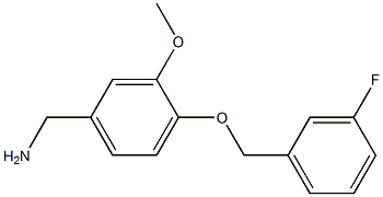 1-{4-[(3-fluorobenzyl)oxy]-3-methoxyphenyl}methanamine Struktur