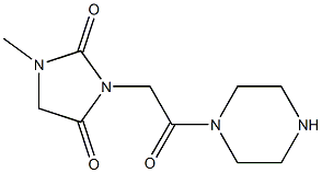 1-methyl-3-[2-oxo-2-(piperazin-1-yl)ethyl]imidazolidine-2,4-dione Struktur