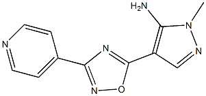 1-methyl-4-[3-(pyridin-4-yl)-1,2,4-oxadiazol-5-yl]-1H-pyrazol-5-amine Struktur