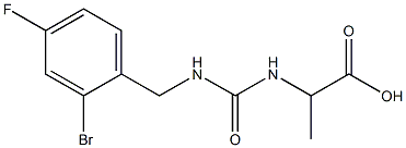 2-({[(2-bromo-4-fluorophenyl)methyl]carbamoyl}amino)propanoic acid Struktur