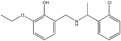 2-({[1-(2-chlorophenyl)ethyl]amino}methyl)-6-ethoxyphenol Struktur