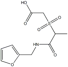 2-({1-[(furan-2-ylmethyl)carbamoyl]ethane}sulfonyl)acetic acid Struktur