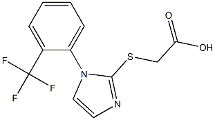 2-({1-[2-(trifluoromethyl)phenyl]-1H-imidazol-2-yl}sulfanyl)acetic acid Struktur