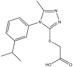 2-({5-methyl-4-[3-(propan-2-yl)phenyl]-4H-1,2,4-triazol-3-yl}sulfanyl)acetic acid Struktur