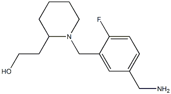 2-(1-{[5-(aminomethyl)-2-fluorophenyl]methyl}piperidin-2-yl)ethan-1-ol Struktur