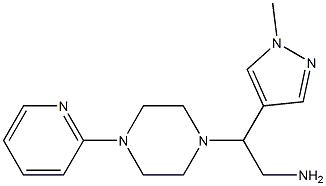 2-(1-methyl-1H-pyrazol-4-yl)-2-[4-(pyridin-2-yl)piperazin-1-yl]ethan-1-amine Struktur