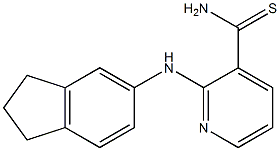 2-(2,3-dihydro-1H-inden-5-ylamino)pyridine-3-carbothioamide Struktur