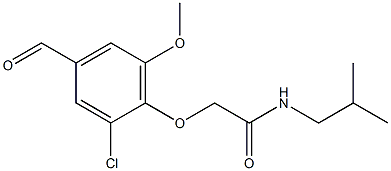 2-(2-chloro-4-formyl-6-methoxyphenoxy)-N-(2-methylpropyl)acetamide Struktur