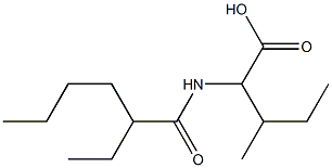 2-(2-ethylhexanamido)-3-methylpentanoic acid Struktur