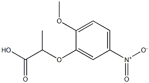 2-(2-methoxy-5-nitrophenoxy)propanoic acid Struktur