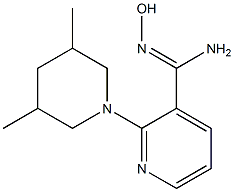 2-(3,5-dimethylpiperidin-1-yl)-N'-hydroxypyridine-3-carboximidamide Struktur