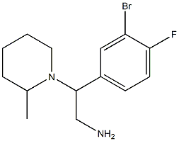 2-(3-bromo-4-fluorophenyl)-2-(2-methylpiperidin-1-yl)ethanamine Struktur