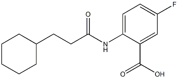 2-(3-cyclohexylpropanamido)-5-fluorobenzoic acid Struktur