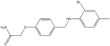 2-(4-{[(2-bromo-4-methylphenyl)amino]methyl}phenoxy)acetamide Struktur