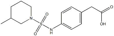 2-(4-{[(3-methylpiperidine-1-)sulfonyl]amino}phenyl)acetic acid Struktur