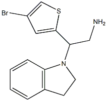 2-(4-bromothiophen-2-yl)-2-(2,3-dihydro-1H-indol-1-yl)ethan-1-amine Struktur