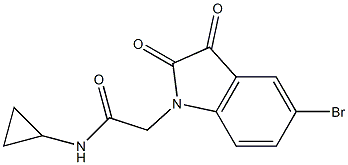 2-(5-bromo-2,3-dioxo-2,3-dihydro-1H-indol-1-yl)-N-cyclopropylacetamide Struktur