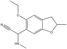 2-(5-ethoxy-2-methyl-2,3-dihydro-1-benzofuran-6-yl)-2-(methylamino)acetonitrile Struktur