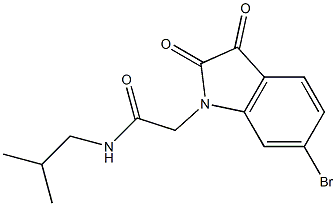 2-(6-bromo-2,3-dioxo-2,3-dihydro-1H-indol-1-yl)-N-(2-methylpropyl)acetamide Struktur