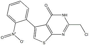 2-(chloromethyl)-5-(2-nitrophenyl)-3H,4H-thieno[2,3-d]pyrimidin-4-one Struktur