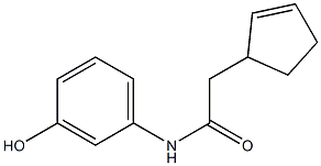 2-(cyclopent-2-en-1-yl)-N-(3-hydroxyphenyl)acetamide Struktur