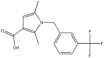 2,5-dimethyl-1-{[3-(trifluoromethyl)phenyl]methyl}-1H-pyrrole-3-carboxylic acid Struktur