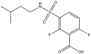 2,6-difluoro-3-[(3-methylbutyl)sulfamoyl]benzoic acid Struktur