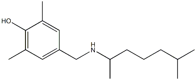 2,6-dimethyl-4-{[(6-methylheptan-2-yl)amino]methyl}phenol Struktur