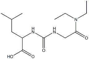 2-[({[2-(diethylamino)-2-oxoethyl]amino}carbonyl)amino]-4-methylpentanoic acid Struktur