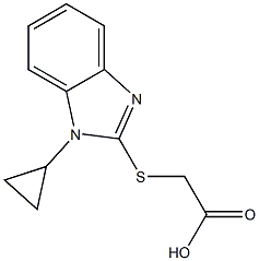 2-[(1-cyclopropyl-1H-1,3-benzodiazol-2-yl)sulfanyl]acetic acid Struktur