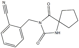 2-[(2,4-dioxo-1,3-diazaspiro[4.4]non-3-yl)methyl]benzonitrile Struktur