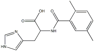 2-[(2,5-dimethylbenzoyl)amino]-3-(1H-imidazol-4-yl)propanoic acid Struktur