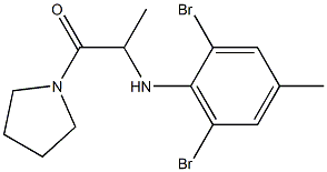 2-[(2,6-dibromo-4-methylphenyl)amino]-1-(pyrrolidin-1-yl)propan-1-one Struktur