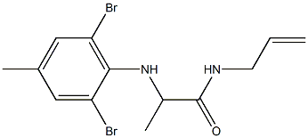 2-[(2,6-dibromo-4-methylphenyl)amino]-N-(prop-2-en-1-yl)propanamide Struktur